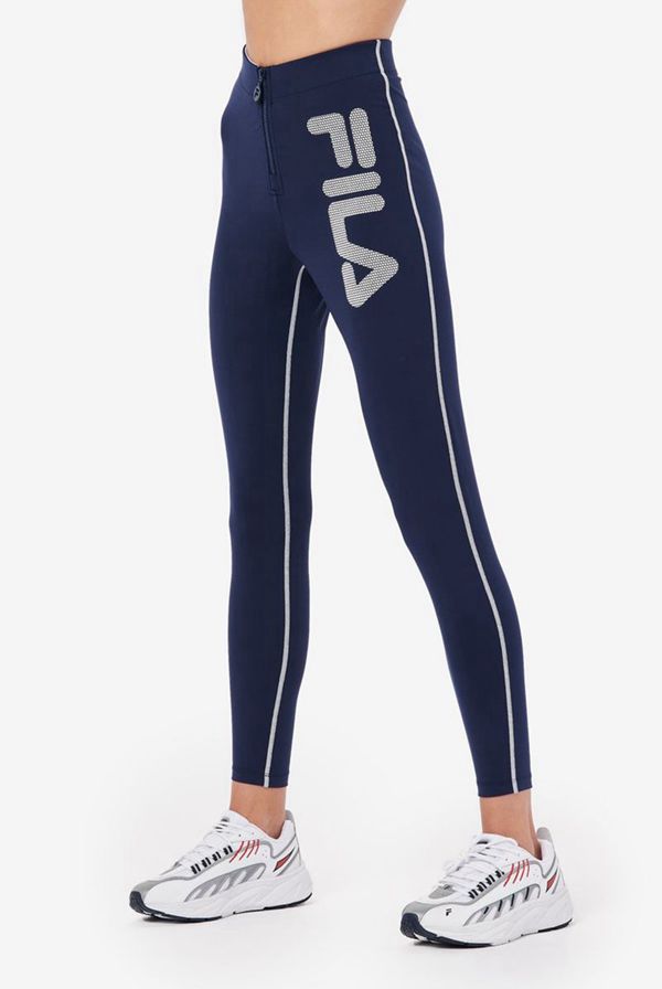 Fila Harleen High Rise Women's Leggings - Navy/White,NZ 342-39468